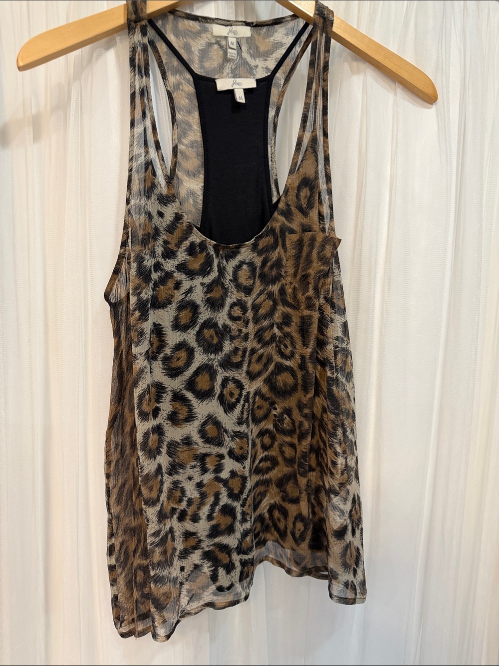 Joie 100 % Silk Leopard Print Racerback Tank Top - Brown & Black